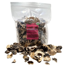 Crater Lake Specialty Foods Dried Turkey Tail Mushrooms – Wild-Crafted, GMO-Free Premium Mushrooms from the USA, Available in 16 oz (1 lb), 8 oz, and 4 oz Packs – Ideal for Teas and Tinctures. (1 Lb)