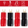 2 Pairs Copper Gold Plated 0 Gauge Spade Terminal Crimp