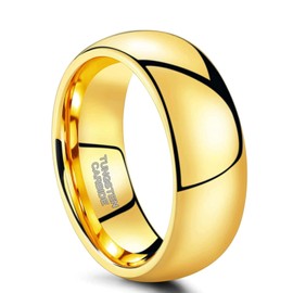 Zakk 2mm 4mm 6mm 8mm Tungsten Wedding Bands Ring for Women Men Gold Polished Dome Engagement Promise Rings Comfort Fit (8mm,W 1/2)