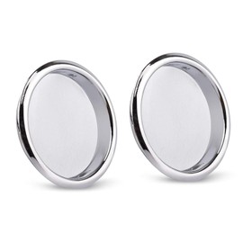 HOMOTEK 2 Pack Closet Door Finger Pull 2-1/16”, Easy Snap in Installation, Chrome Finish,Fits a 5/16”Depth x 2-1/16" Diameter Opening Hole