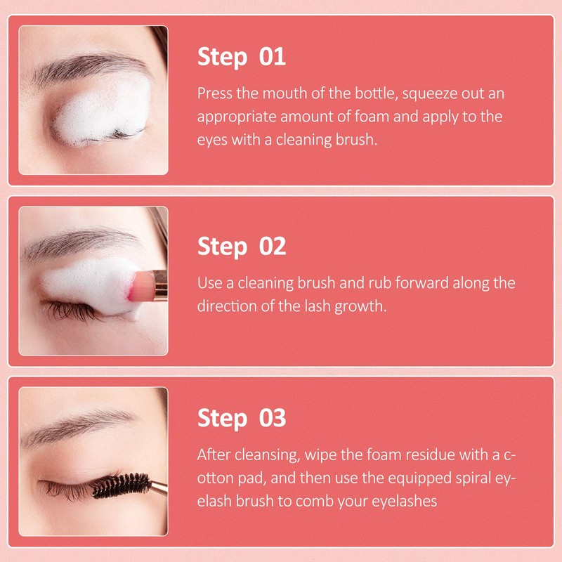 BREYLEE Eyelash Shampoo, Eyelash Shoam Eyelash Care for Salon and
