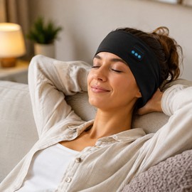 Bluetooth Headband Headphones for Sleeping & Sports – Wireless Music Headband with Comfortable Stereo Speakers for Travel, Fitness & Relaxation