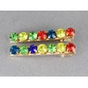 2 crystal barrettes metal alligator hair clips 2 1/8 inches