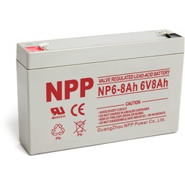 NPP NP6-8Ah, 6V 8Ah Battery for Kids Ride On Power Car Wheels, Rechargeable Sealed Lead Acid Battery for Uninterruptibla Power Supply, Control System, Telecommunication System, F1 Terminal