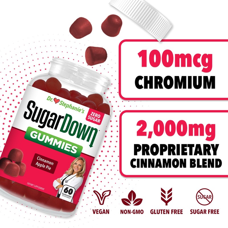 Pharmaganics Dr. Stephanie’s SugarDown Gummies – Ceylon & Cassia Cinnamon