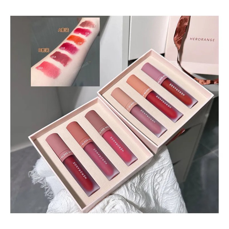 Set De 3 Labiales Gloss Largos Herorange