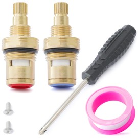 GLOXTED KSRPL3200HC & KSRPL3200CC Brass Ceramic Cartridge Replacement for CC Basin Faucet Cold and Hot Parts, 2-1/8 Inch