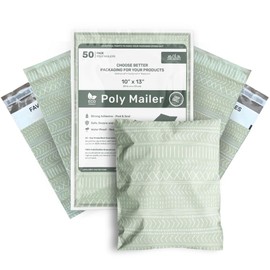 Poly Mailers 10x13 Inch 50 Pack Medium Shipping Bags Strong Thick Mailing Envelopes | Self Sealing Adhesive | Waterproof & Tear Resistant | Small Business Packaging for Clothing - Boho Sage Green