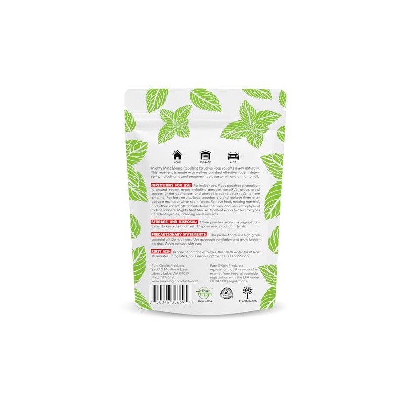 Mighty Mint Natural Rodent Repellent Pouches - 12 Count