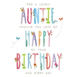 Lovely Auntie Wishing You A Happy Birthday Greeting Card Blooming Wishes Cards RNHI0048