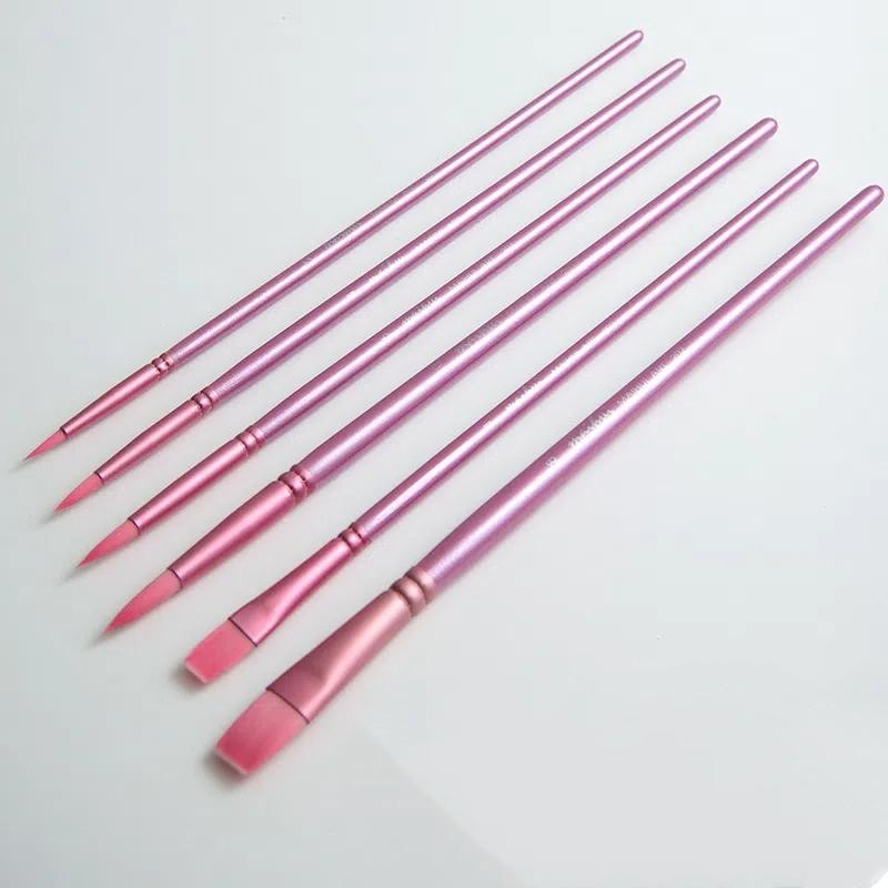 6PCS/Set Nylon Hair smoothly Brush Paint by numbers Art Materials:_White