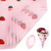 20 Sheets Flower Wrapping Paper, Matte Florist Strawberry Flower Bouquet