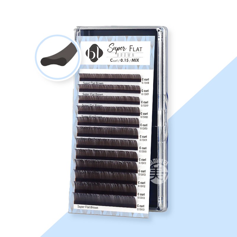 BL Lash Super Flat Flat Cap Deep Brown Eyelashes C