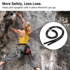 MoKo Einstellbare Brillenhalter, [4 Pack] Universal Fit Seil Sport Sonnenbrillen Retainer, Unisex Sonnenbrille Bügelbrille Halter für Männer, Frauen - Schwarz