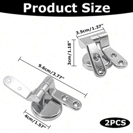 1 Pair Toilet Seat Hinges Replacement Parts, Toilet Seat Attachment, Toilet Hinges Made of Zinc Alloy, Most Toilet Seat Replacement Parts for Wood, Resin, MDF, Replacement for Toilet Seat Hinges
