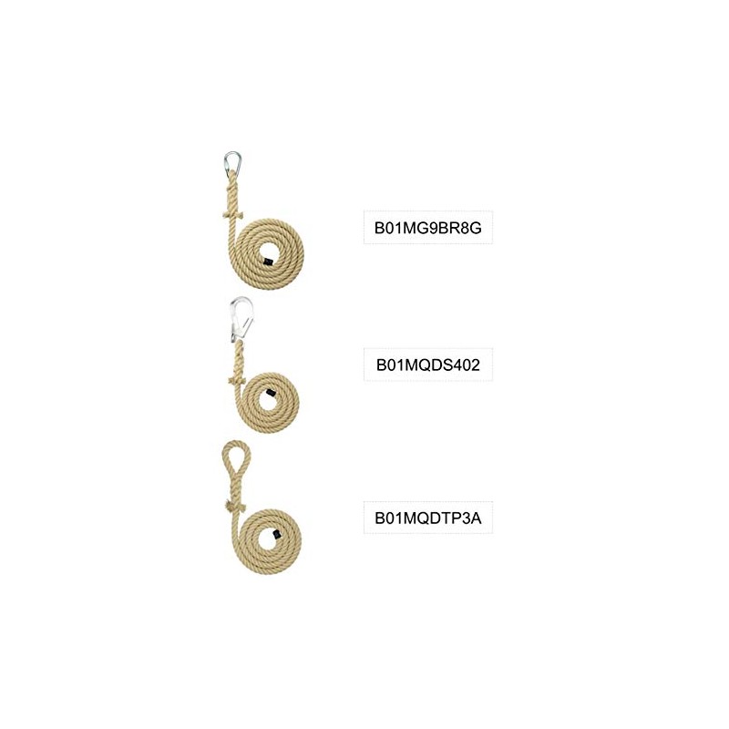 Kanirope® Kidpro Climbing Rope Polyhemp with Eye Splice, Length 1.6