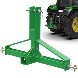 Green 3 Point Hitch Receiver Quick Hitch Compatible, 3 Point Trailer Hitch 2" Receiver for Category 1 Tractor, 3 Pt Trailer Towing Hitch Tractor Drawbar for Kubota, John Deere, BX, Kioti, Yanmar etc