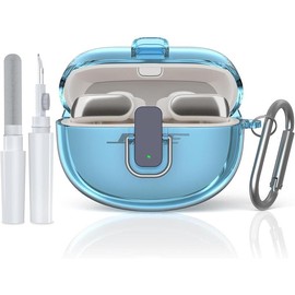 [Secure Lock] for Bose Ultra Open Earbuds Case(2024),  Clear TPU Shockproof Protective Cover for Bose Open Ear Wireless Earbuds Accessories with Cleaning Kit& Keychain (Clear) - Color: Clear Blue