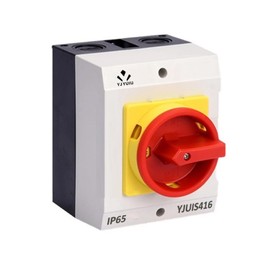 YJYUIU YJUIS416 Main Switch Circuit Breaker 4 Pin 16A Rotary Switch IP65 Waterproof Housing