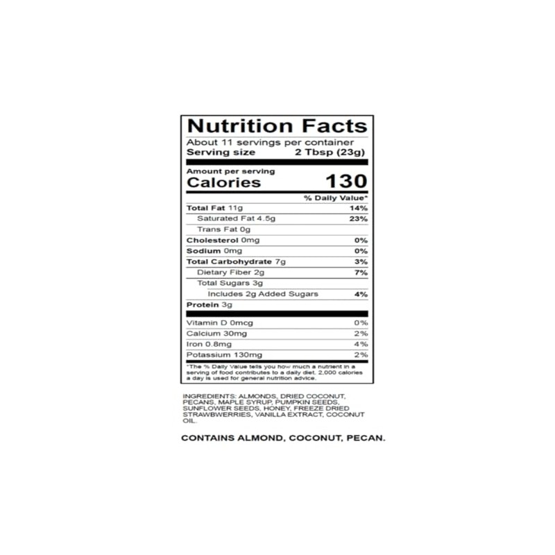 Paleonola – Grain Free Granola Strawberry Flavor – Non-GMO, Grain,