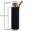 sunkey Glass Water Bottle 32 oz Wide Mouth with Sleeve