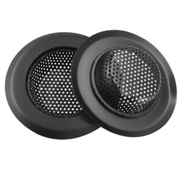 Jiozermi 2 Pcs Stainless Steel Kitchen Sink Drain Strainer， Plug Filter Strainer with Large Wide Rim 4.5" for Kitchen (Black)