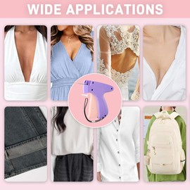 Fine Stitch Gun for Clothes, Stitchy Microstitch Gun, Quick Clothing Fixer, Handheld Stitch Tagging Gun for Clothing, Mini Sewing Gun Kit with 6 Needles, 1000 Black & 1000 White Fasteners (Purple)