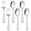 Pearled Serving Utensils Set of 6, E-far Stainless Steel 8.7