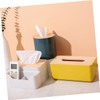 WOONEKY 1pc Yellow Wood Tissue Box Cover Removable Napkin Case