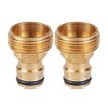 Tech Traders 2Pack Garden Hose Quick Connector 3/4 inch Brass