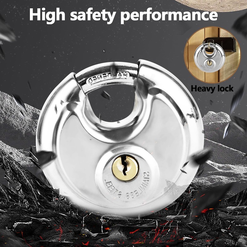ASelected 70 Mm Stainless Steel Disc Lock Outdoor Heavy Duty