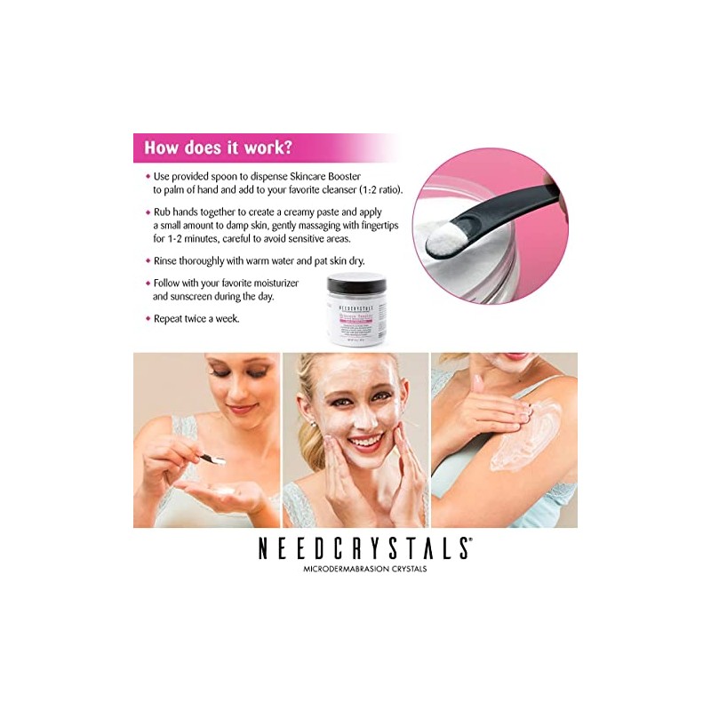 Cristales de microdermoabrasión de NeedCrystals. Exfoliante Facial Natural para Piel