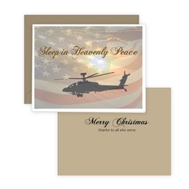 Military Christmas Card, Sleep in Heavenly Peace, Package of 6