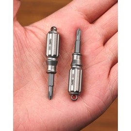 KeyUnity KA53 Titanium Mini Magnetic Screwdriver, Small Screwdriver with Phillips Bit, Precision Tool for Glasses, Watches, Electronics Repair, Key Chain for EDC and Precision Mechanics