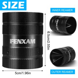 PlumbingTools, Deburring Tool for Copper/PVC Pipe, Copper Pipe Cleaner, Pipe Reamer 1/4" to 1-5/8" Inner Outer Hard Tube Chamfering Tool Black