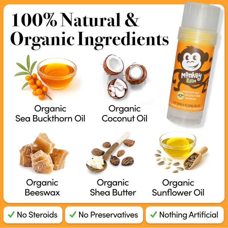 Monkey Balm All Natural Skin Care for Kids, Babies, Adults