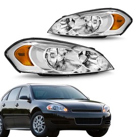 AXLAHA Headlights for 2006-2013 Chevy Impala/ 2014-2016 Impala/ 2006-2007 Monte Carlo Driver and Passenger Side Headlamp Replacement(W/O Bulbs)