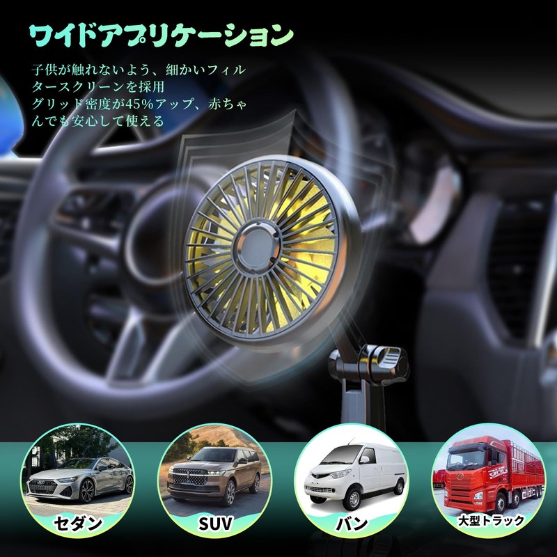 AUSTYLCO Car Fan, Car Fan, Cup Holder Fan for Car,