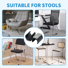 GUTERTOP Pack of 8 Gliders for Cantilever Round Tube, Felt Gliders, Swing Chair Diameter 24-25 mm, Chair Gliders Cantilever Chair with Felt for Cantilever Chairs Protect Floors and Reduce L