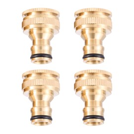 Hicello 4PACK Garden Hose Tap Quick Connectors, 3/4 inch & 1/2 inch 2-in-1 Brass Female Threaded Tap Connector, Standard Threaded Faucet Adapter