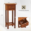 Giantex Tall End Table, Narrow Side Table with Drawer and