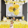 PHOGARY 3 Pack Bee Tablecloth Bumblebee Plastic Tablecloths, Disposable Tablecloth,