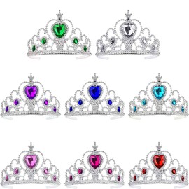Damaiyyy Princess Tiara Set, Children's Crown Princess 8 Pieces Children's Princess Tiara Crown Set Girls Dress Up Party Accessories
