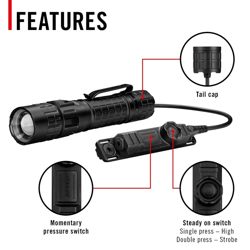 Coast Remote Switch for The TX17R Tactical Flashlight Remote Switch
