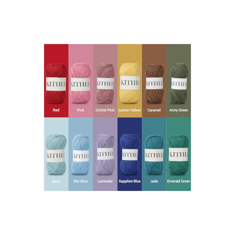 KITHED Cotton YarnÔºå10.5ozÔºå526yardÔºå3 Pack ÔºåSoft Yarn for Crocheting and Knitting