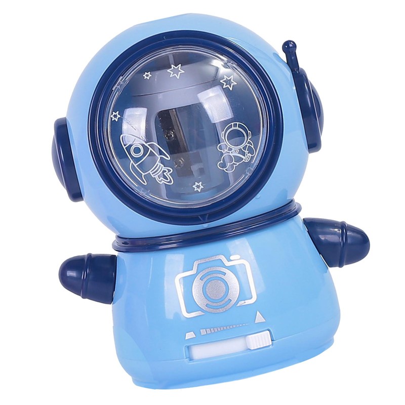 Spaceman Pencil Sharpeners Cartoon Cute Safe Flexible Electric Pencil Sharpener
