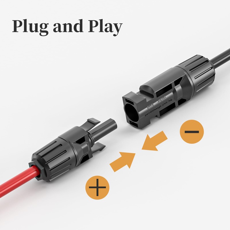 Cleqee MC4 Connector T/Y Type Parallel Connection Solar Panel Plug