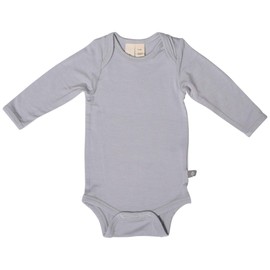 KYTE BABY Unisex Long Sleeve Bodysuit, Rayon Made From Bamboo (Newborn, Storm)