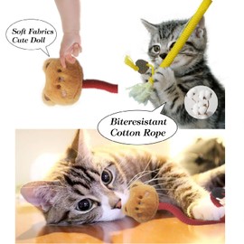 Lopawve 4Pcs Catnip Toys for Cats, Bite Resistant Cat Chew Toys with Gall Fruit, Soft Doll & 4 Pack Natural Catnips, 9" Kitten Teething Toys for Indoor Cats Kitten