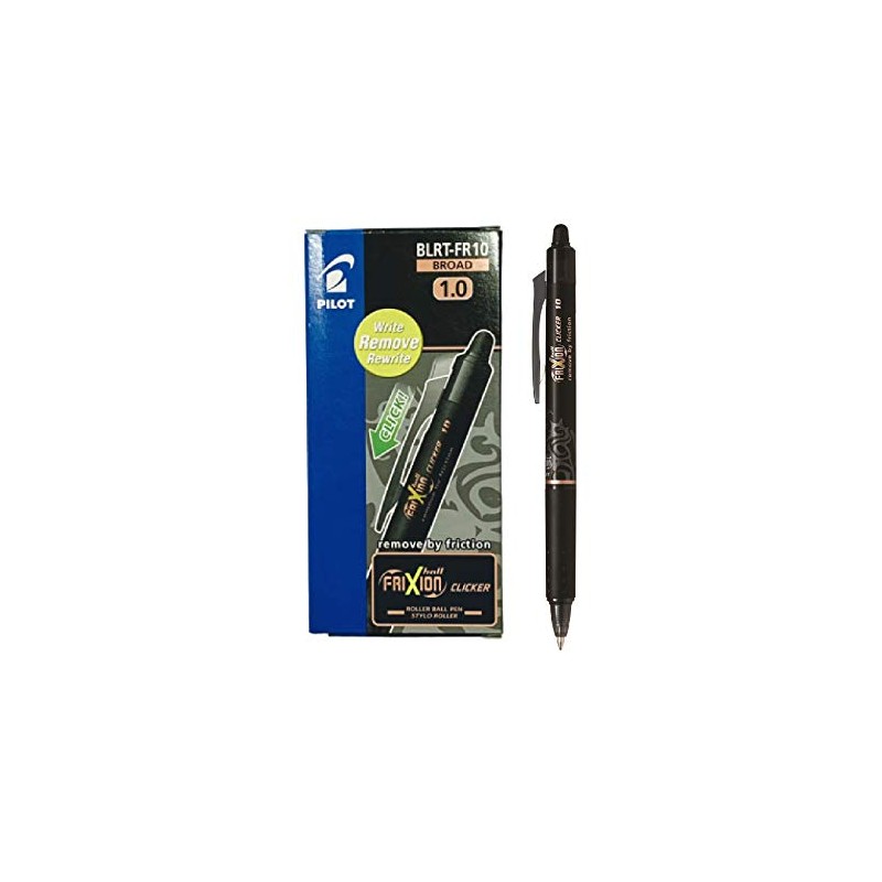 Pilot Frixion Clicker Retractable Gel Pen Black Plastic Strong Rubber